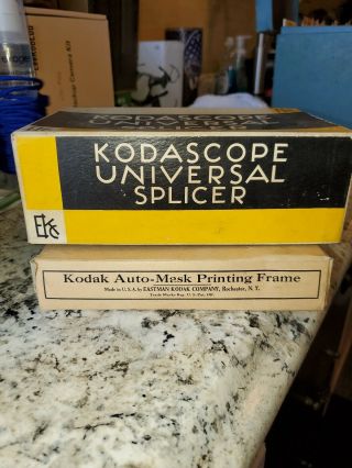 Vintage Kodak Auto Mask Printing Frame 4 X 5 Smaller / Kodascope Splicer