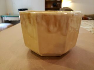 Vtg Octagon 6 " Vase Planter Cream Drip Glaze White Moreno Cali Art Pottery Usa