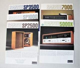 Sansui Vintage Sales Brochures For Sp2500,  Sp3500,  Sp1000,  7000,  5000x Components