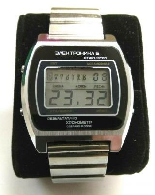 Elektronika 5 Chronograph Vintage Ussr Digital Watch 1970s Soviet