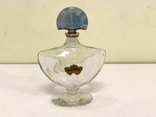 Vintage Guerlain Shalimar 6 " Baccarat Glass Perfume Bottle Blue Stopper France