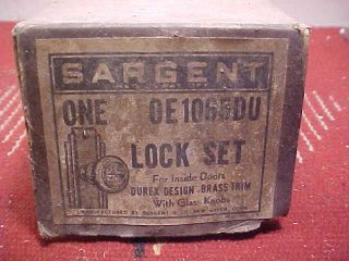 1930s Art Deco Sargent Durex Mortice Lock W Glass & Brass 2 3/8 " Backset Iobb