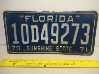 Florida License Plate Vintage 1971 Expired Old Collector Garage Us