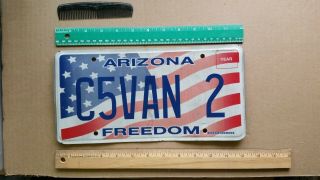 License Plate,  Arizona,  Freedom,  American Flag,  C5 Van 2 (small Electric Van)