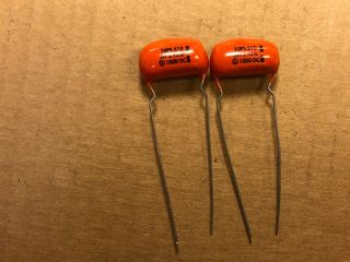 2 Nos Vintage Sprague Orange Drop.  01 Uf 1000v Capacitors 1kv Guitar Tone Caps