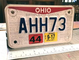 Ohio - 2017 Motorcycle License Plate - Great Aviation Graphics,
