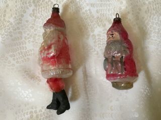 Two Antique German Santa Ornaments.  One With Legs 2