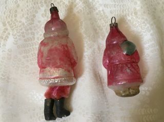 Two Antique German Santa Ornaments.  One With Legs 3