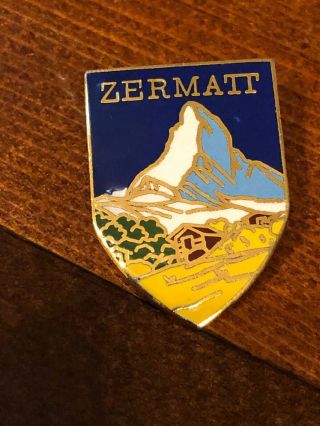 Vintage Zermatt Switzerland Ski Resort/city Pin Brooch