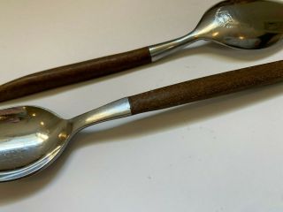 2 Vintage Ekco Eterna Spoon Wood Mid Century Japan Stainless