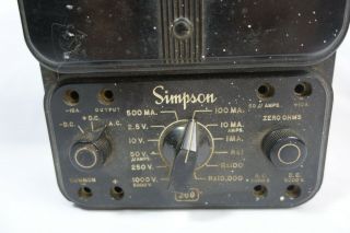 Vintage Simpson 260 Series 7M Volt Ohm Milliammeter Multimeter Tester 3
