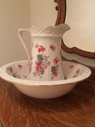 Antique Pitcher And Bowl