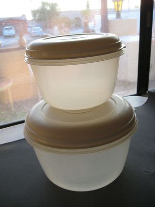 Vintage Rubbermaid Servin` Saver 12 Cup 4 And 6 Cups 3 Container W/almond Lid
