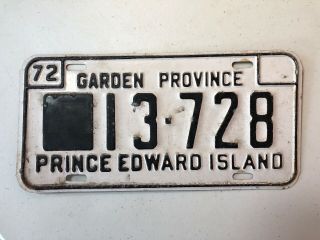 Vintage 1972 Prince Edward Island License Plate (13 - 728)