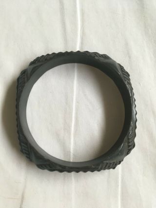 Vintage Carved Black Plastic Bracelet
