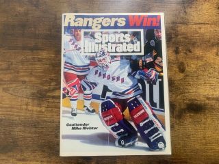 1994 Sports Illustrated York Rangers Stanley Cup Mike Richter Cover Ex