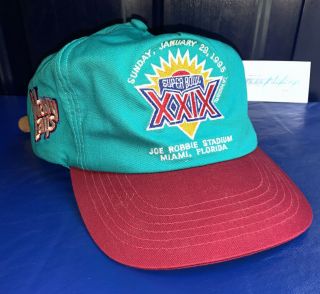 Vtg Bowl Xxix Teal Snapback Hat 1995 90s 49ers Chargers Doritos Wavy Lays