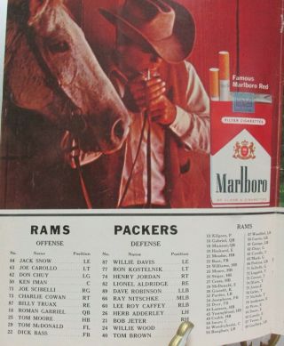 Vintage Sept.  25,  1966 Green Bay Packers VS Los Angeles Rams Game Program 3