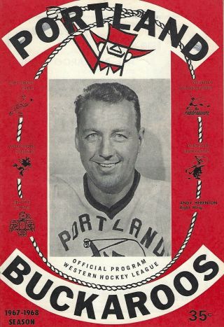 1968 Portland Buckaroos Vs.  San Diego Gulls Hockey Program - Whl Fwil