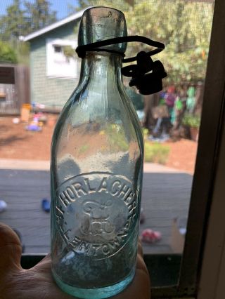 Antique Blob Top F.  Horlacher Allentown Pa Pennsylvania Soda Bottle W Stopper