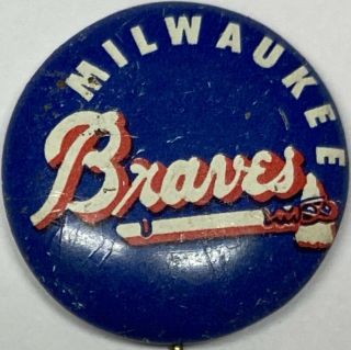 1950’s Vintage Milwaukee Braves Baseball 3/4 Inch Pin Pinback