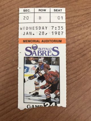 1986 - 87 Buffalo Sabres Vs Philadelphia Flyers Ticket Stub With Bonus Dvd
