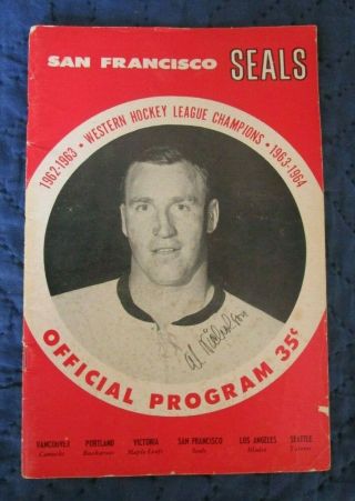 1964 - 1965 San Francisco Seals Hockey Program Seals Vs Portland Buckaroos