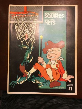 1974 - 75 Virginia Squires Vs York Nets Aba Basketball Program Norfolk Va