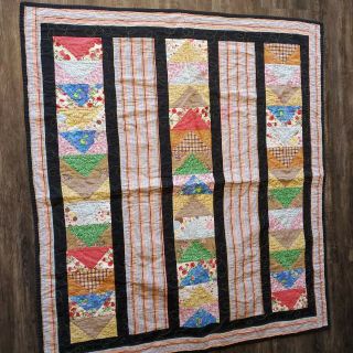 Vintage Handmade Kids Lap Blanket Crib Quilt 43 " × 39 " Water Oak Quilters