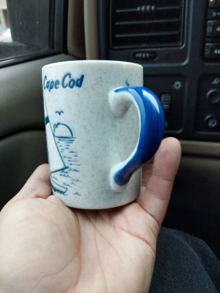 Vintage CAPE COD Massachusetts Ceramic Souvenir Coffee Tea Mug Sailboat BLUE 3