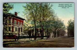 Ottawa Il Reddick Library Appellate Court House Vintage Illinois C1911 Postcard