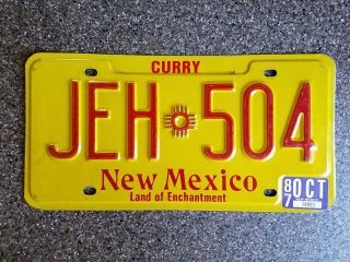 1987 Mexico Auto Car Truck License Plate Jeh 504