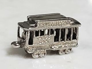 Vintage Sterling Silver San Francisco Cable Car Powell Mason Trolley Charm 3