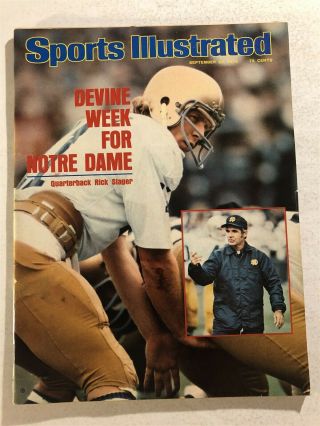 1975 Sports Illustrated Notre Dame Fighting Irish Devine Rick Slager No Label Nl