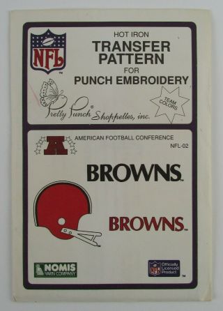 Vintage (1987) Pretty Punch - Nfl Browns - Hot Iron Transfer Pattern