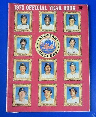 1973 Ny Mets Official Yearbook Willie Mays / Tom Seaver Baseball Mlb