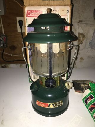 Vintage Coleman Lantern Double Mantle Cl2 Adjustable Model 288 - 700 W/ Box 11/83