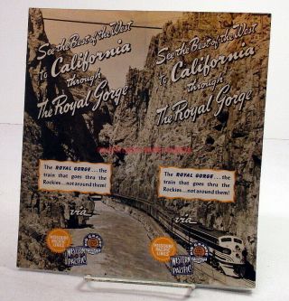 Brochure California Royal Gorge Missouri Lines,  Western Pacific,  Rio Grande 1950s