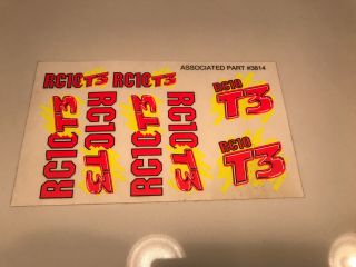 Vintage Rc10 T3 Team Associated Rc10t3 Decal Sheet 3814