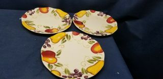 Vintage Better Homes And Gardens Bella Fruit Set/3 Dinner Plates