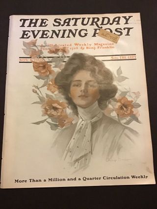 Saturday Evening Post Nov 6 1909 Vintage Ads Collier’s Art Nouveau Illustration