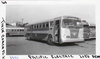 1950 Pacific Electric Railway Bus Photo 2150 Los Angeles California