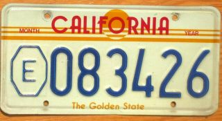 California Sun Base License Plate Number Tag Octagon E - $2.  99 Start