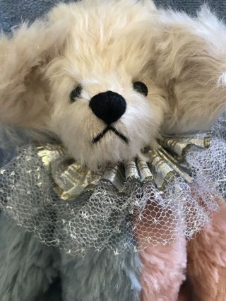 Vintage Hand Made Mohair Bear Jester By Diane Johnson