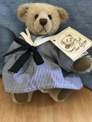 VINTAGE HAND MADE Mohair Bear Named Lucy At Sea By Sue Quinn 2