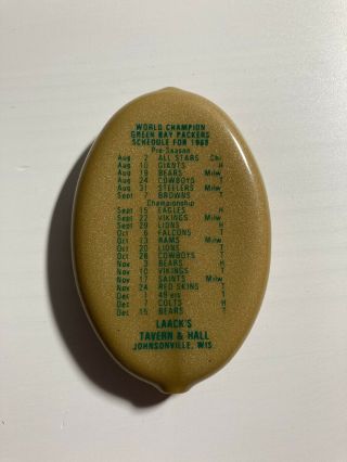 Old Vintage World Champion Green Bay Packers 1968 Coin Purse Pocket Schedule
