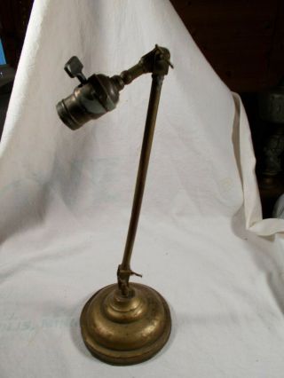 Antique Articulated Brass Arm Adjustable Industrial Steampunk Desk Lamp