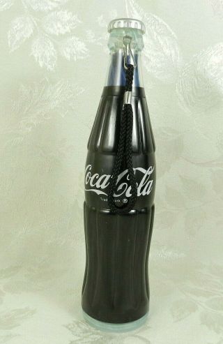 Vintage 1985 Coca Cola Bottle Shaped Umbrella Blue 36 "