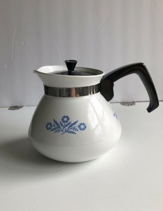 Vintage Corning Ware Blue Cornflower Coffee Tea Pot 6 Cup