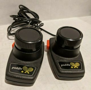 Set Of 2 Wired Vintage Atari 2600 Pong Paddle Controllers